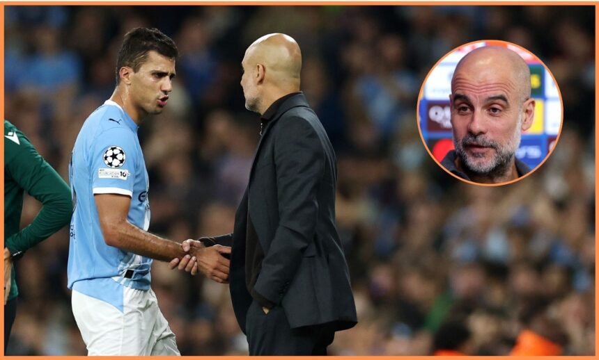 Rodri and Pep Guardiola