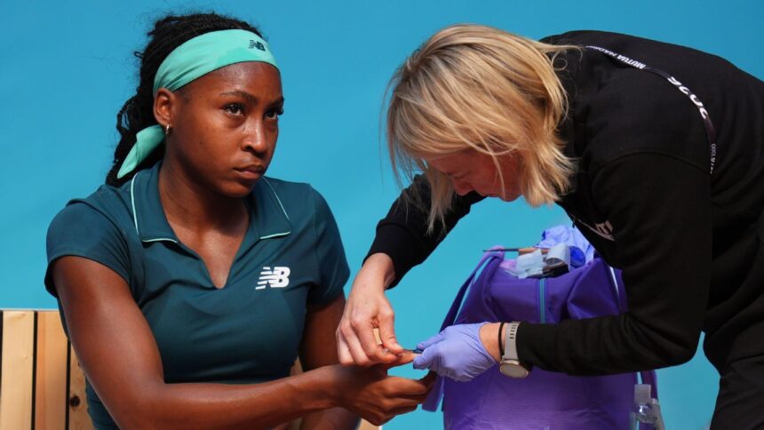 Coco Gauff vomits on court before playing at Madrid Open