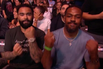 Gable Steveson and Jon Jones attend UFC 327
