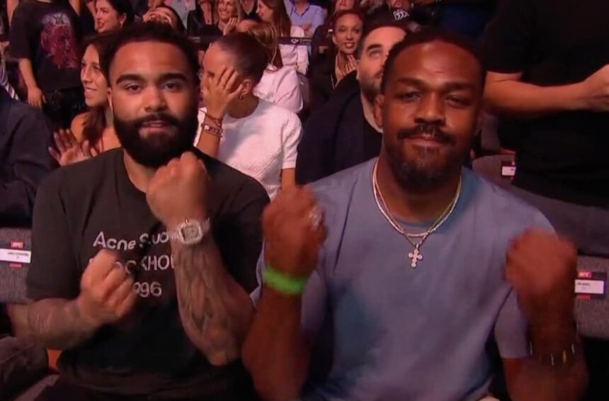 Gable Steveson and Jon Jones attend UFC 327