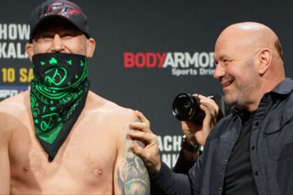 Darren Till and Dana White at the UFC 282 ceremonial weigh-in