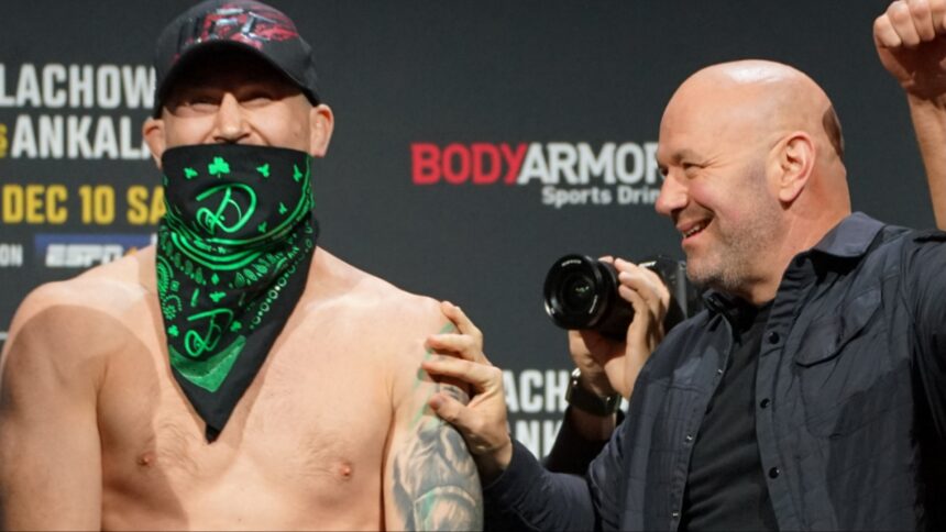 Darren Till and Dana White at the UFC 282 ceremonial weigh-in