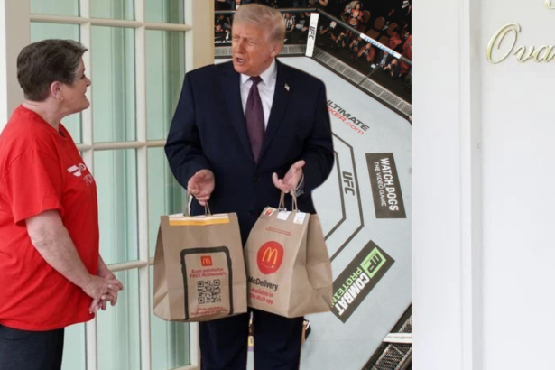 Donald Trump Gives White House UFC Update During Bizarre DoorDash McDonald’s Delivery