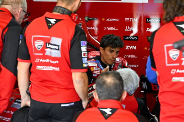 Marc Marquez after crashing out of 2026 Spanish MotoGP.