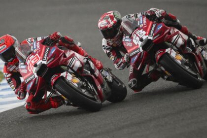 Marc Marquez, Francesco Bagnaia, 2026 MotoGP Spanish Grand Prix, Sprint. Credit: Gold and Goose.
