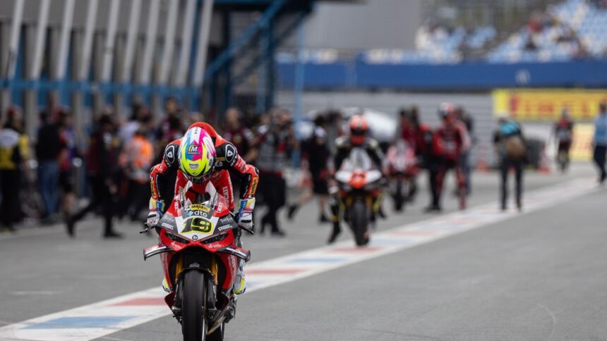 Alvaro Bautista, 2026 Dutch WorldSBK, pit lane exit. Credit: Gold and Goose.