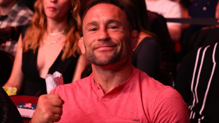 Frankie Edgar cageside at UFC 316 in Newark