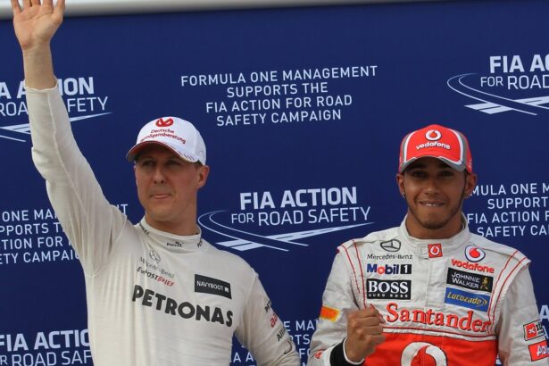 Michael Schumacher and Lewis Hamilton