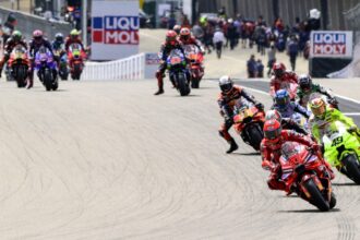 Marc Marquez leads, 2025 German MotoGP.