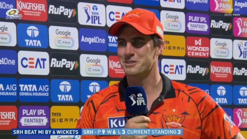 Pat Cummins stunned by SRH’s explosive batting after dominant win over MI in IPL 2026