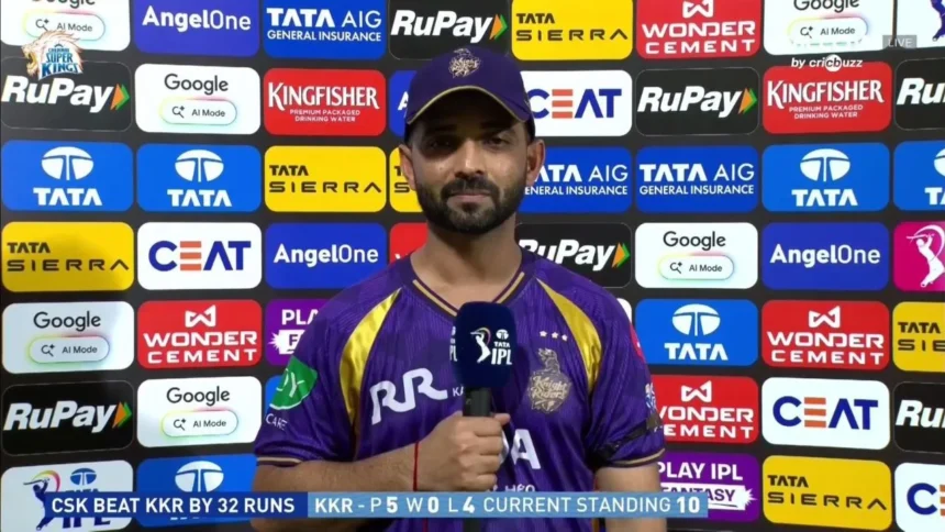 KKR captain Ajinkya Rahane defends team after disappointing loss vs CSK in IPL 2026