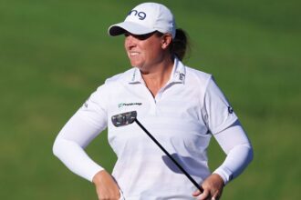 Windy round gives Lauren Coughlin a 5-point lead at Shadow Creek.