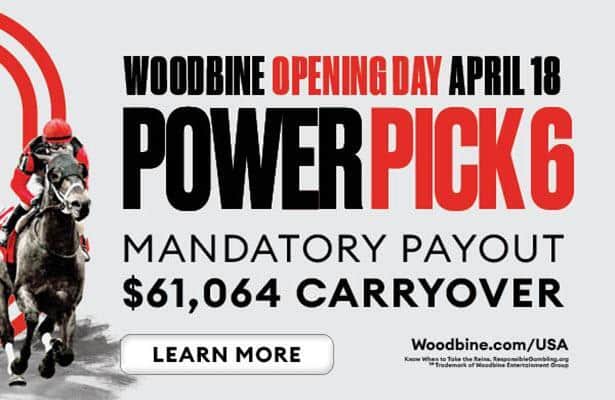 Woodbine opens with mandatory payout and carries over with pick-six