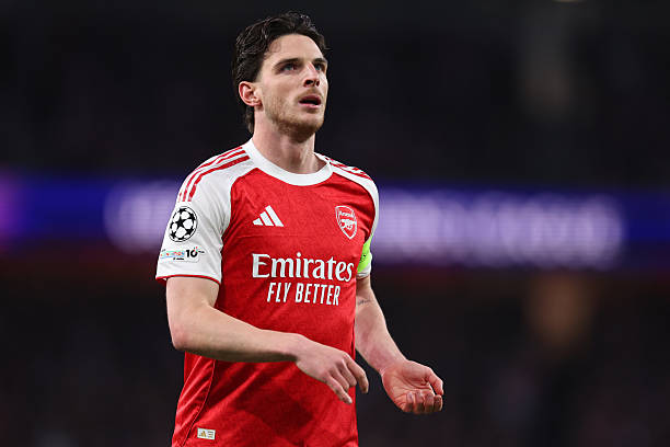 Declan Rice in action for Arsenal