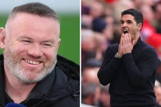 Split image of Wayne Rooney and Mikel Arteta